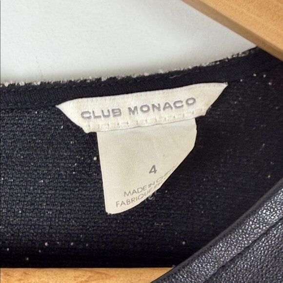 Club Monaco Dayna Herringbone Black Textured Dress - Picture 3 of 9